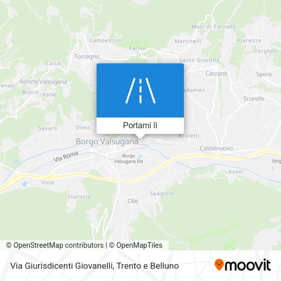 Mappa Via Giurisdicenti Giovanelli
