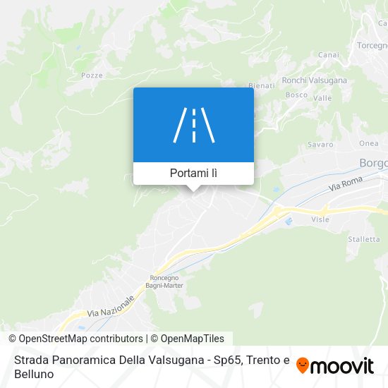 Mappa Strada Panoramica Della Valsugana - Sp65