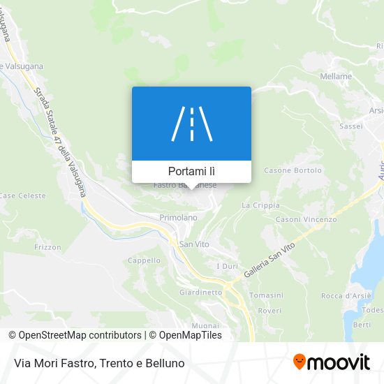 Mappa Via Mori Fastro