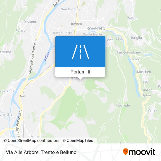 Mappa Via Alle Arbore