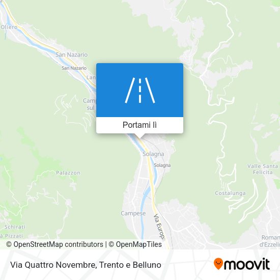 Mappa Via Quattro Novembre
