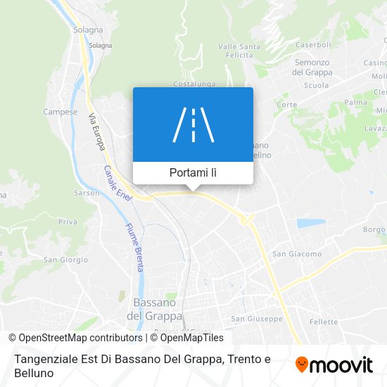 Mappa Tangenziale Est Di Bassano Del Grappa