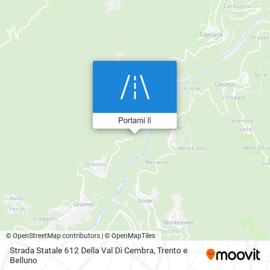 Mappa Strada Statale 612 Della Val Di Cembra