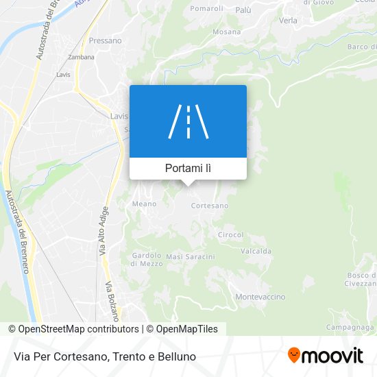 Mappa Via Per Cortesano