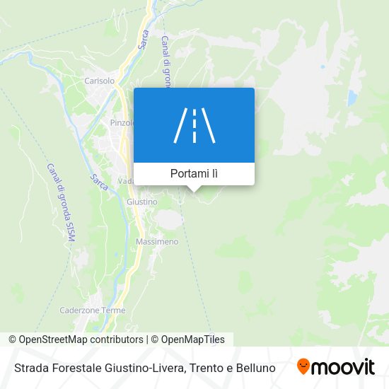 Mappa Strada Forestale Giustino-Livera