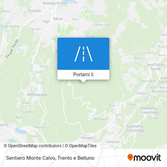 Mappa Sentiero Monte Calvo