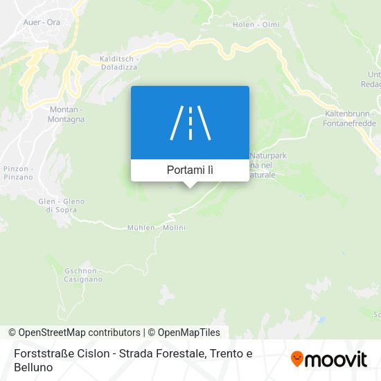 Mappa Forststraße Cislon - Strada Forestale