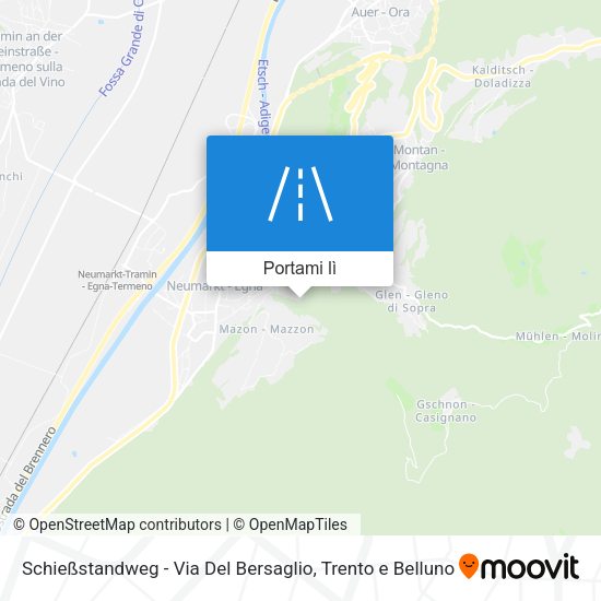 Mappa Schießstandweg - Via Del Bersaglio