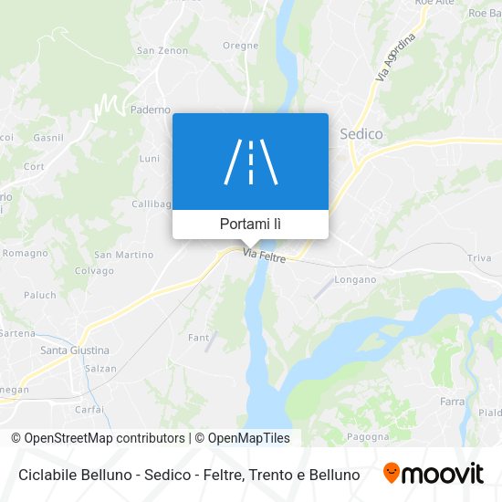 Mappa Ciclabile Belluno - Sedico - Feltre