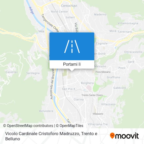 Mappa Vicolo Cardinale Cristoforo Madruzzo