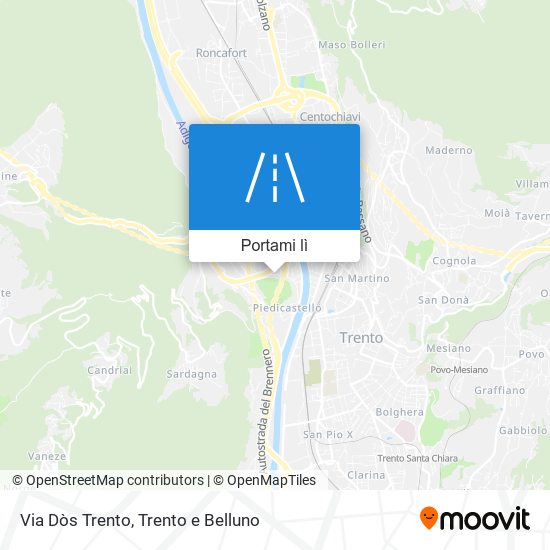 Mappa Via Dòs Trento