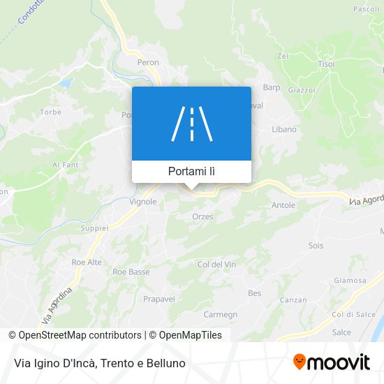 Mappa Via Igino D'Incà
