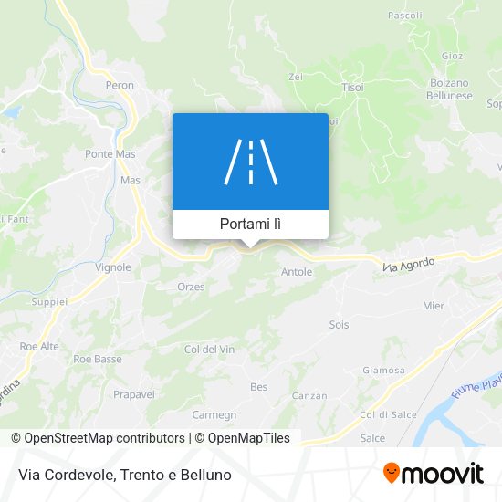 Mappa Via Cordevole