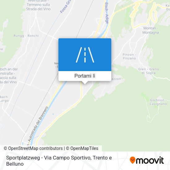Mappa Sportplatzweg - Via Campo Sportivo