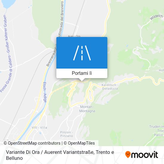 Mappa Variante Di Ora / Auerent Variantstraße