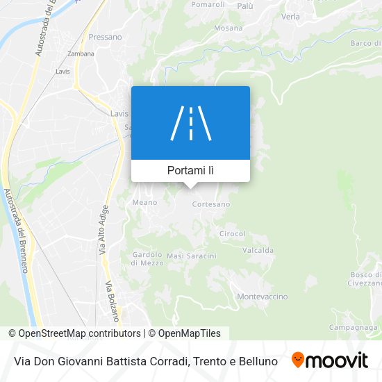 Mappa Via Don Giovanni Battista Corradi