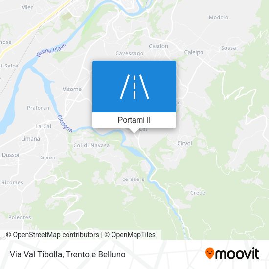 Mappa Via Val Tibolla