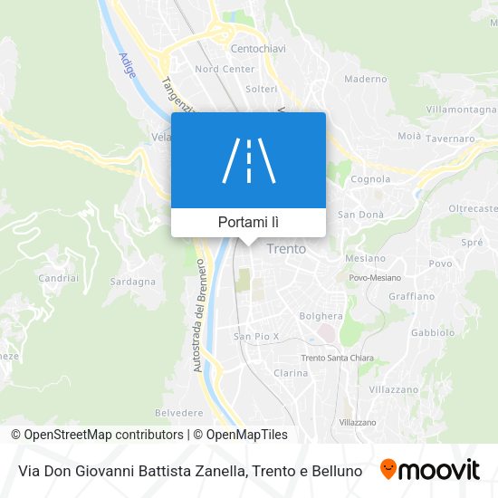 Mappa Via Don Giovanni Battista Zanella