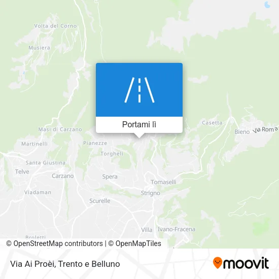 Mappa Via Ai Proèi