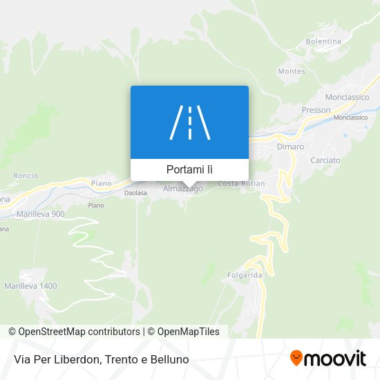 Mappa Via Per Liberdon