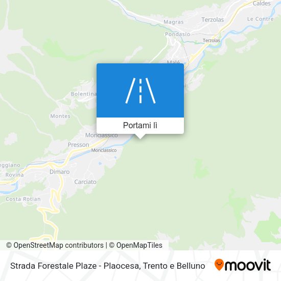 Mappa Strada Forestale Plaze - Plaocesa