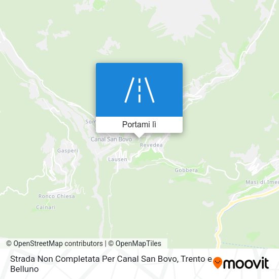 Mappa Strada Non Completata Per Canal San Bovo