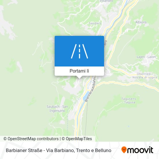 Mappa Barbianer Straße - Via Barbiano