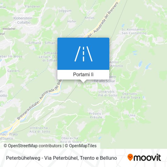 Mappa Peterbühelweg - Via Peterbühel