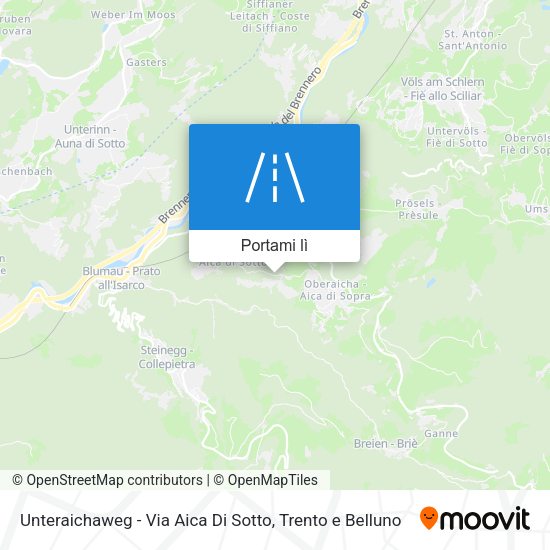 Mappa Unteraichaweg - Via Aica Di Sotto