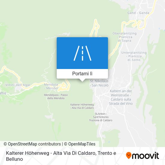 Mappa Kalterer Höhenweg - Alta Via Di Caldaro