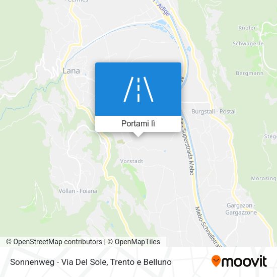 Mappa Sonnenweg - Via Del Sole
