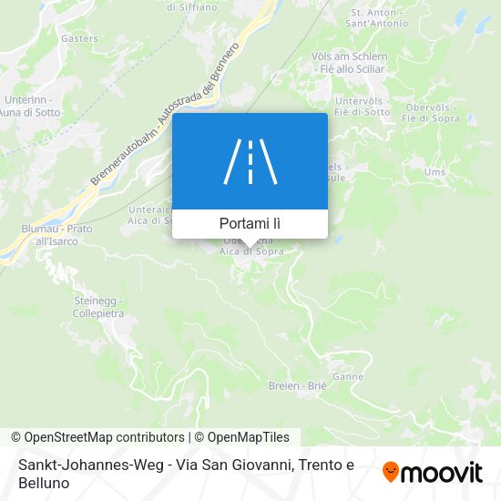 Mappa Sankt-Johannes-Weg - Via San Giovanni