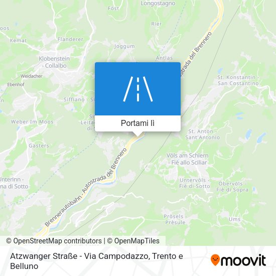 Mappa Atzwanger Straße - Via Campodazzo