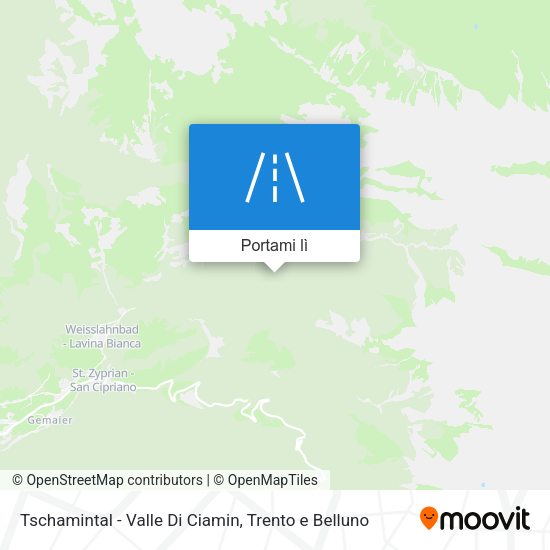 Mappa Tschamintal - Valle Di Ciamin