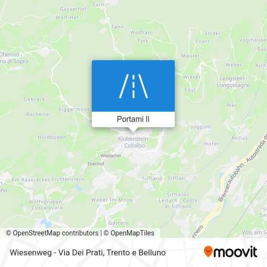 Mappa Wiesenweg - Via Dei Prati