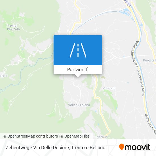 Mappa Zehentweg - Via Delle Decime