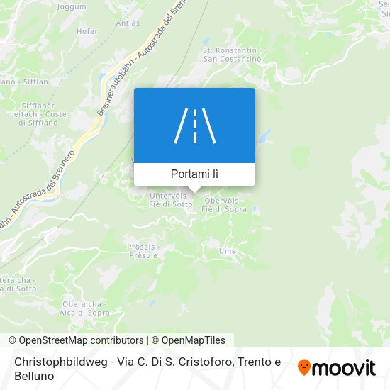 Mappa Christophbildweg - Via C. Di S. Cristoforo