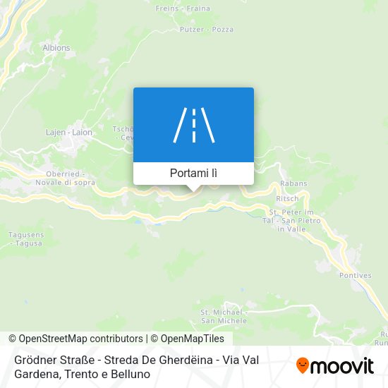 Mappa Grödner Straße - Streda De Gherdëina - Via Val Gardena