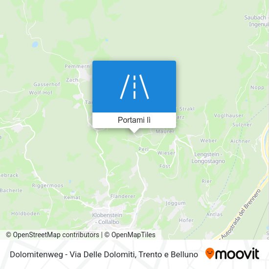 Mappa Dolomitenweg - Via Delle Dolomiti