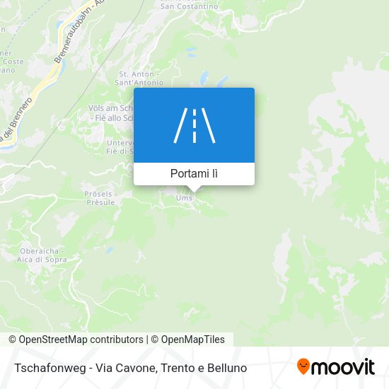 Mappa Tschafonweg - Via Cavone