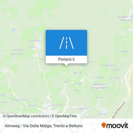 Mappa Almweg - Via Della Malga
