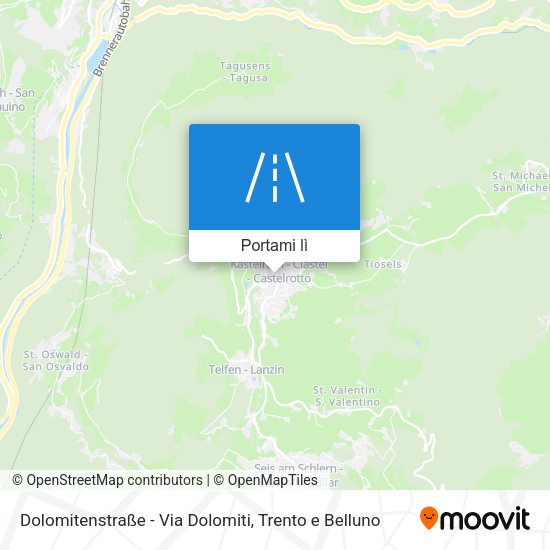 Mappa Dolomitenstraße - Via Dolomiti