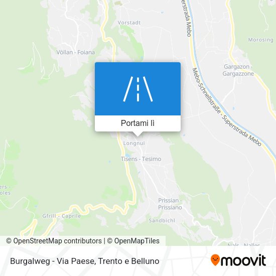 Mappa Burgalweg - Via Paese