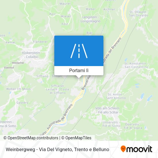 Mappa Weinbergweg - Via Del Vigneto