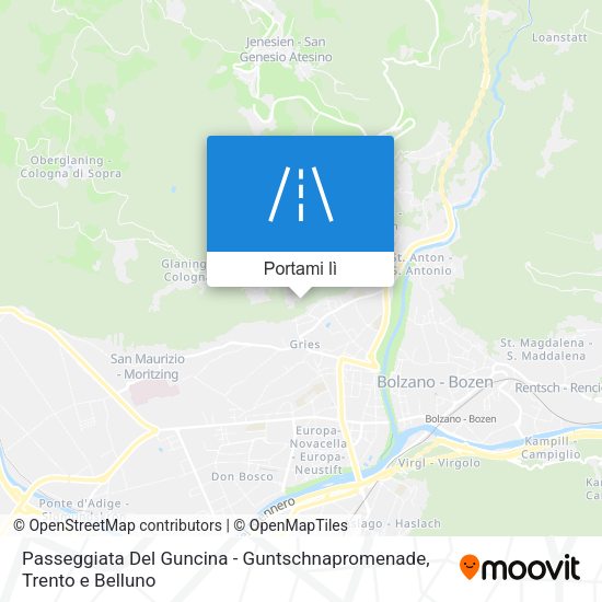 Mappa Passeggiata Del Guncina - Guntschnapromenade