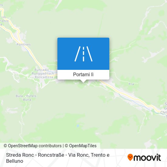 Mappa Streda Ronc - Roncstraße - Via Ronc