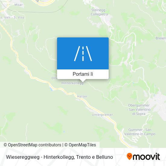 Mappa Wiesereggweg - Hinterkollegg