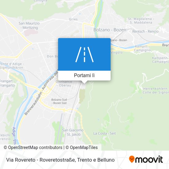 Mappa Via Rovereto - Roveretostraße