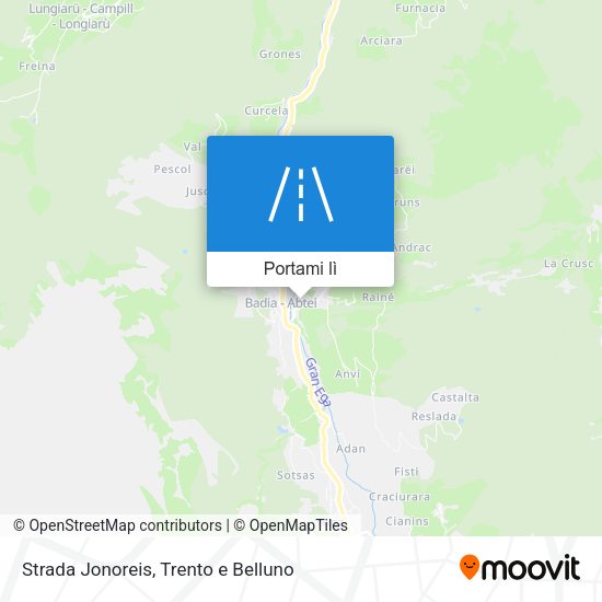 Mappa Strada Jonoreis