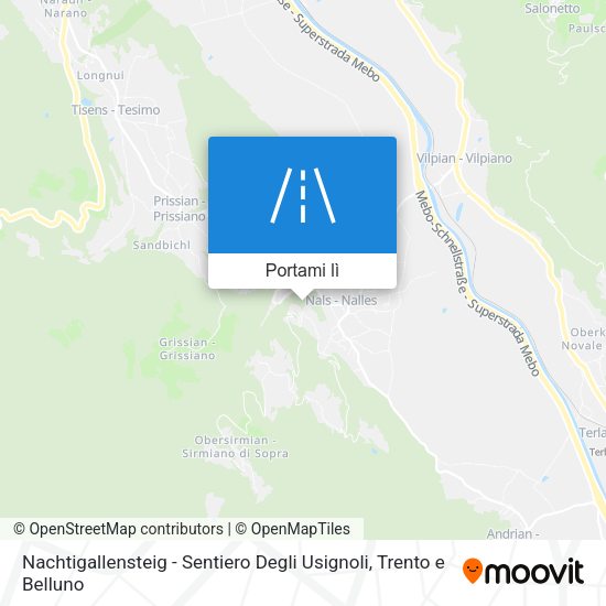 Mappa Nachtigallensteig - Sentiero Degli Usignoli